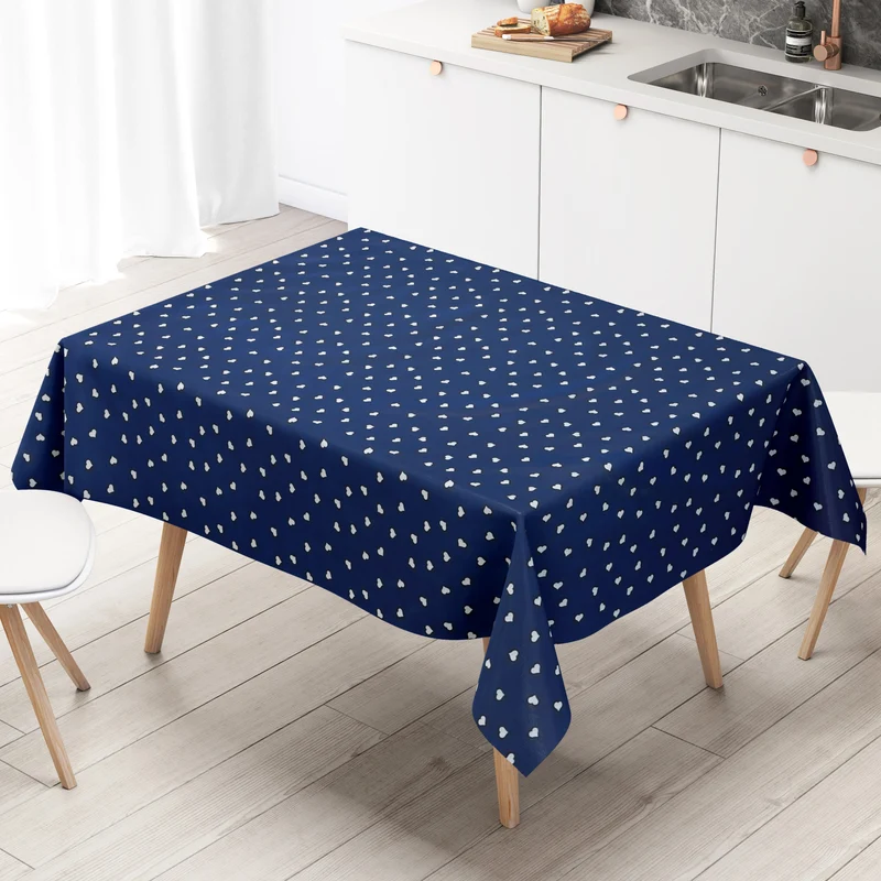 Wachstuch Tischdecke 01118-02 blau Herzen LOVE Liebe eckig rund oval