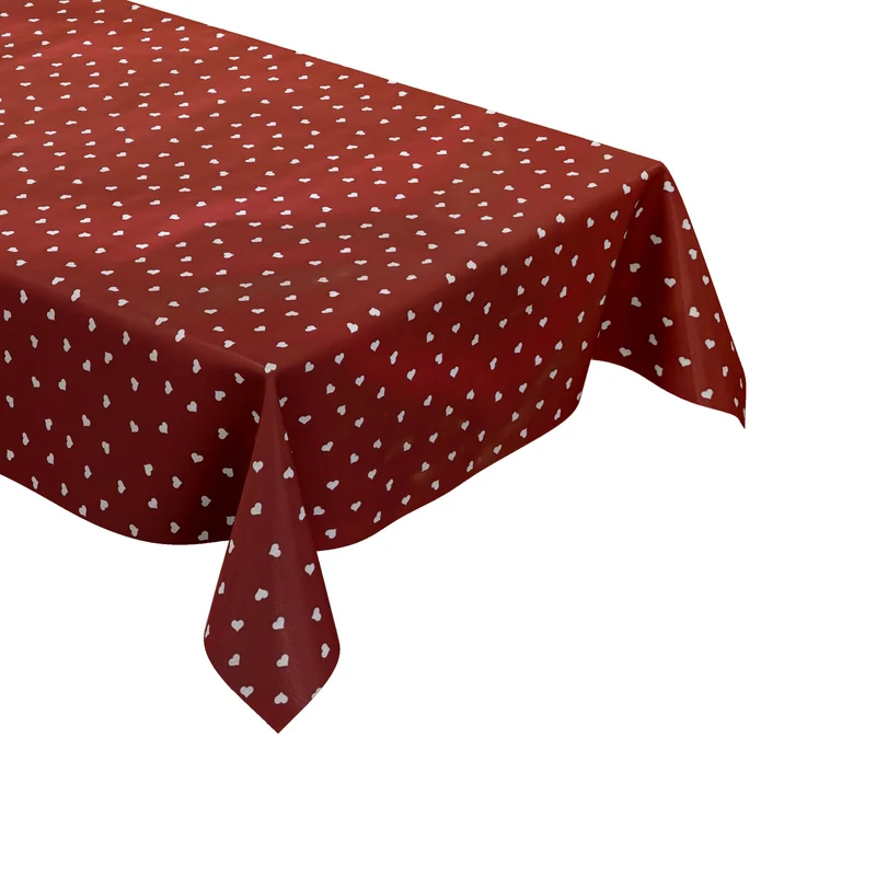 Wachstuch Tischdecke 01118-01 rot Herzen LOVE Liebe eckig rund oval