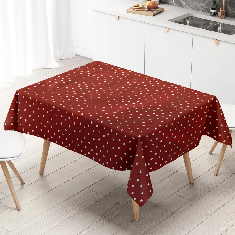 Wachstuch Tischdecke 01118-01 rot Herzen LOVE Liebe eckig rund oval