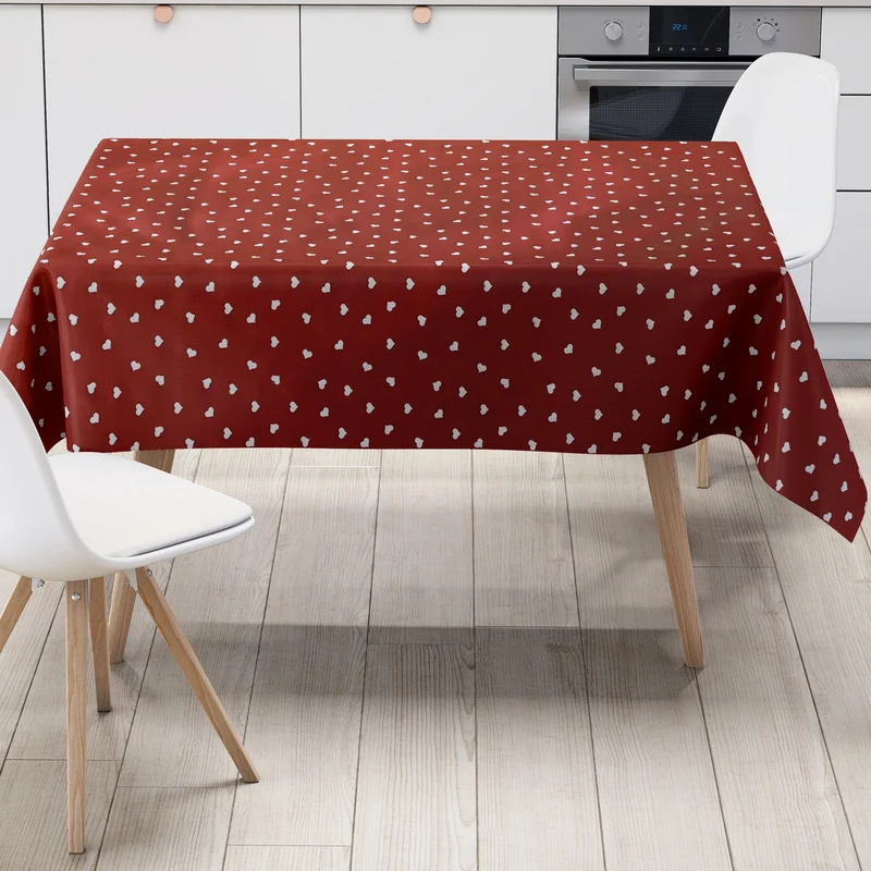 Wachstuch Tischdecke 01118-01 rot Herzen LOVE Liebe eckig rund oval