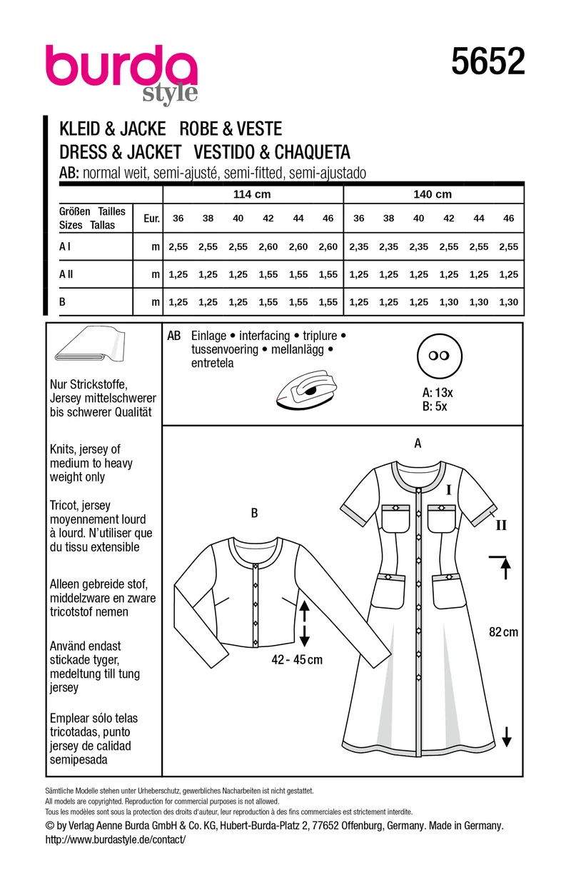 5652 - Kleid & Strickjacke