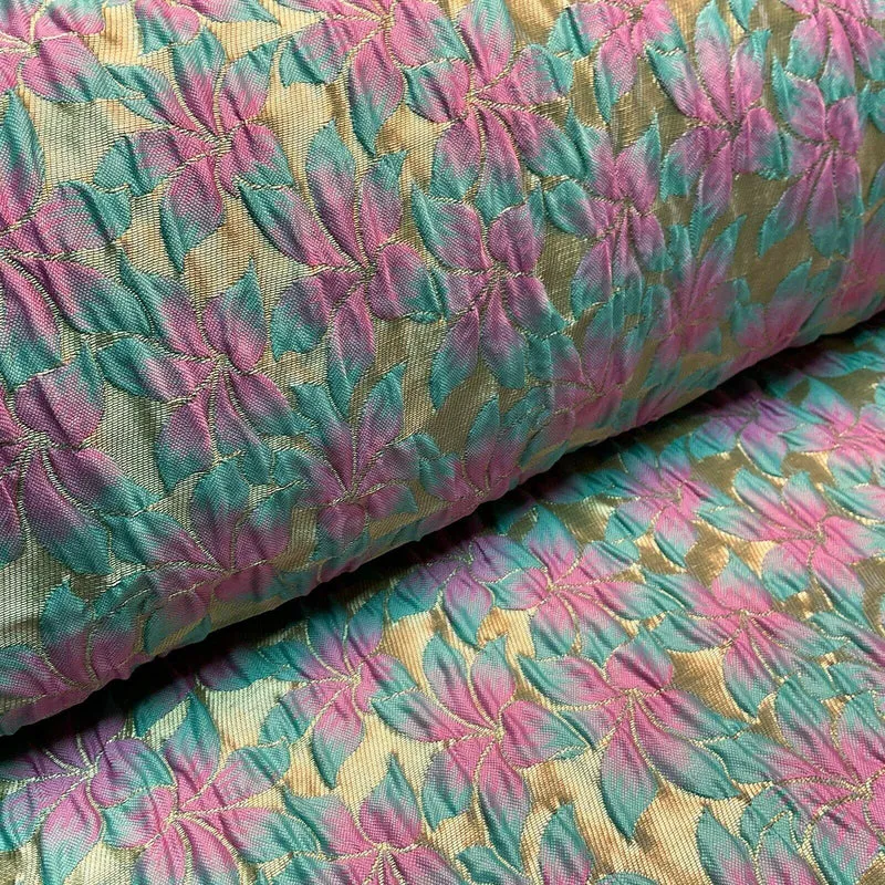 Floral Thick Brocade Wedding Indian Banarsi Fabric 147 cm M1503