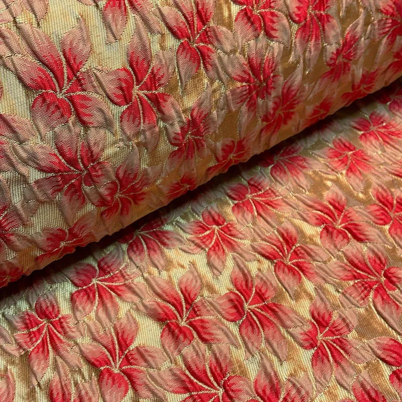 Floral Thick Brocade Wedding Indian Banarsi Fabric 147 cm M1503