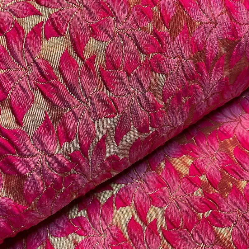 Floral Thick Brocade Wedding Indian Banarsi Fabric 147 cm M1503