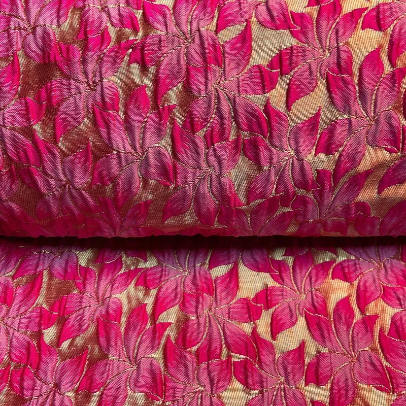 Floral Thick Brocade Wedding Indian Banarsi Fabric 147 cm M1503