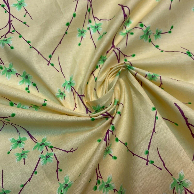 Cotton Lawn Summer Floral dot Printed Dress fabric 111cm wide M1605