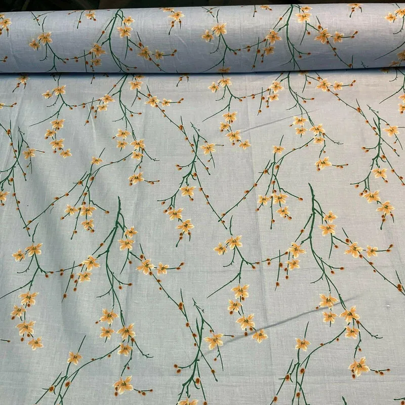 Cotton Lawn Summer Floral dot Printed Dress fabric 111cm wide M1605