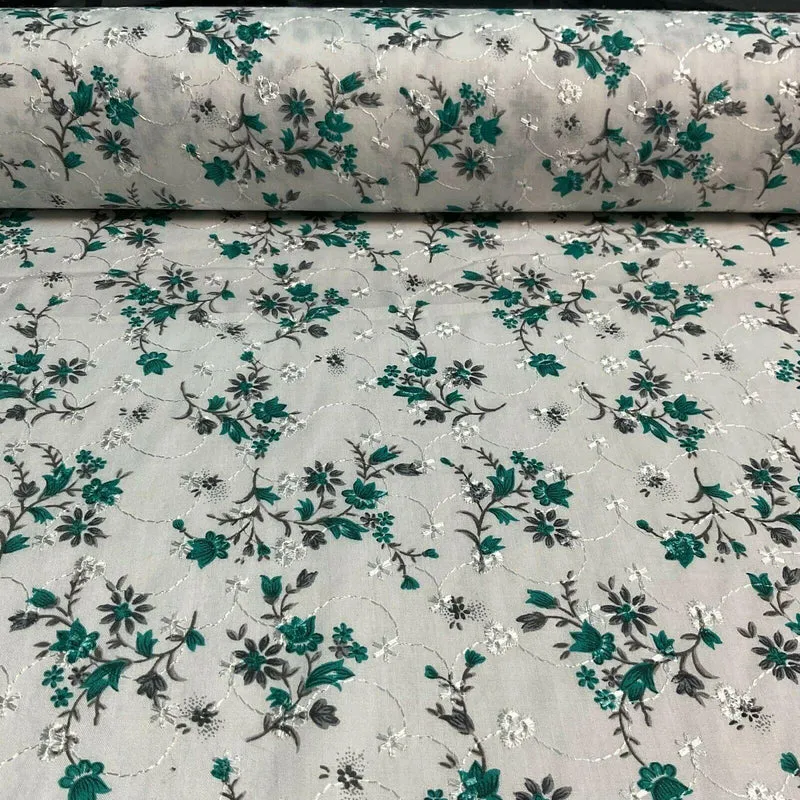 Broderie Anglaise floral Summer Floral Printed Dress fabric 100m wide M1569