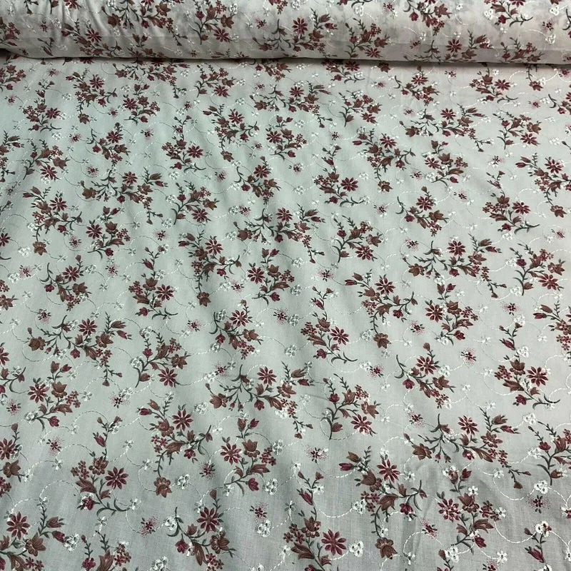 Broderie Anglaise floral Summer Floral Printed Dress fabric 100m wide M1569