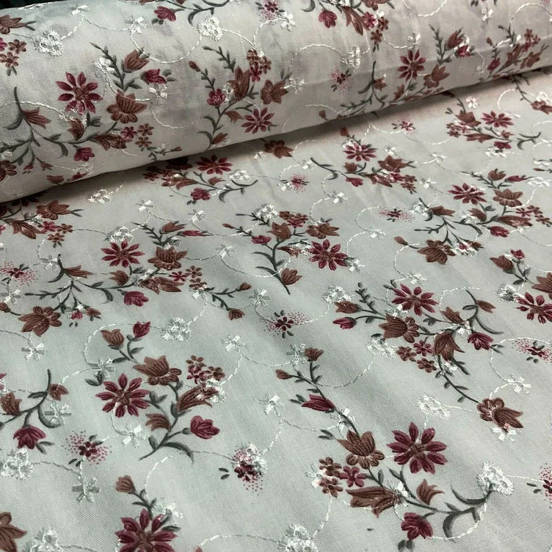 Broderie Anglaise floral Summer Floral Printed Dress fabric 100m wide M1569