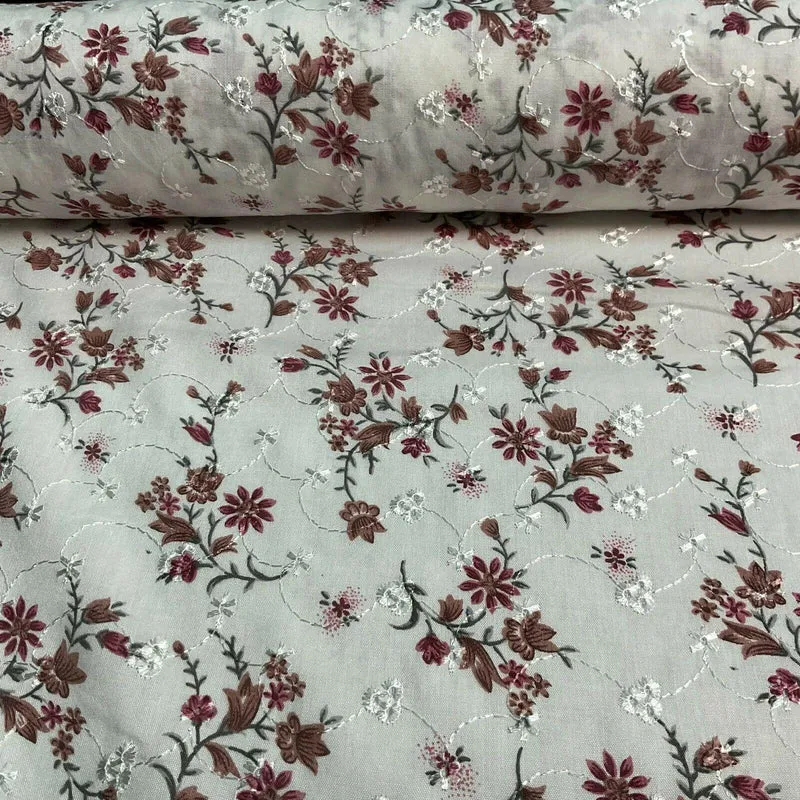 Broderie Anglaise floral Summer Floral Printed Dress fabric 100m wide M1569