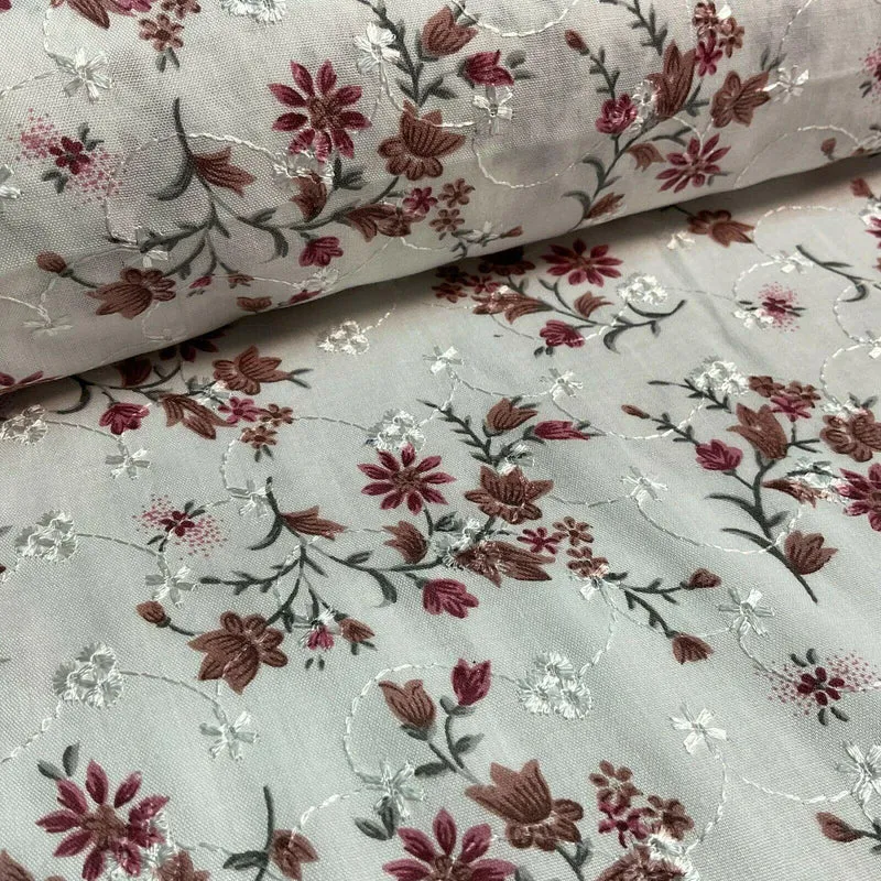 Broderie Anglaise floral Summer Floral Printed Dress fabric 100m wide M1569