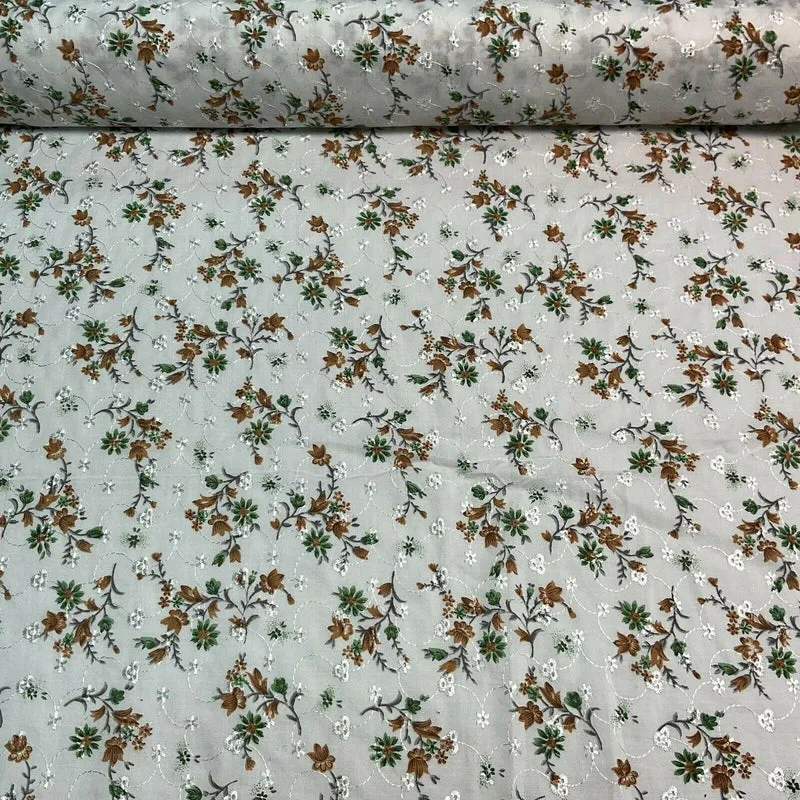Broderie Anglaise floral Summer Floral Printed Dress fabric 100m wide M1569