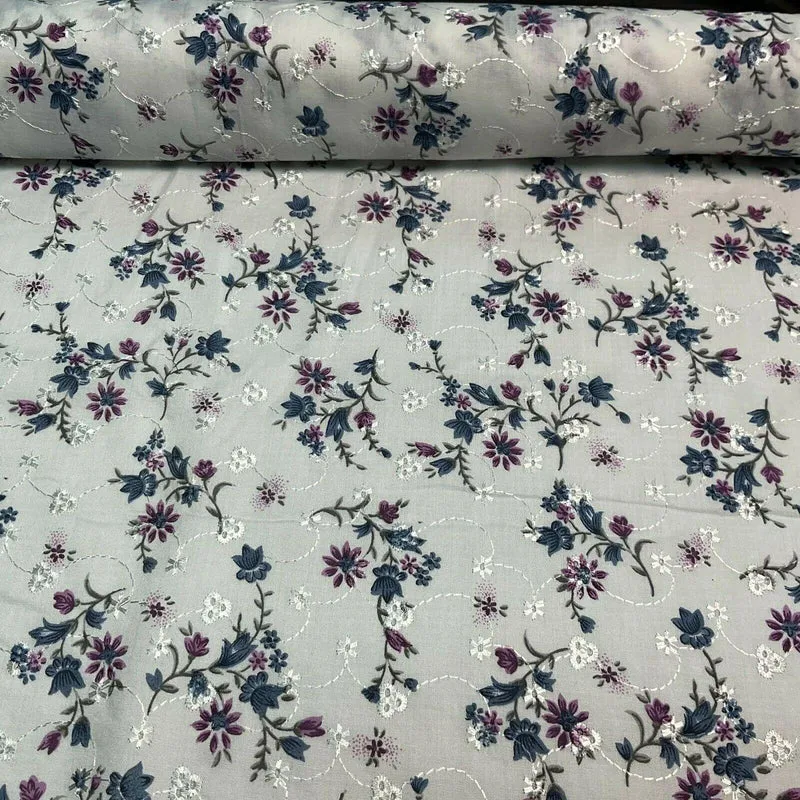 Broderie Anglaise floral Summer Floral Printed Dress fabric 100m wide M1569