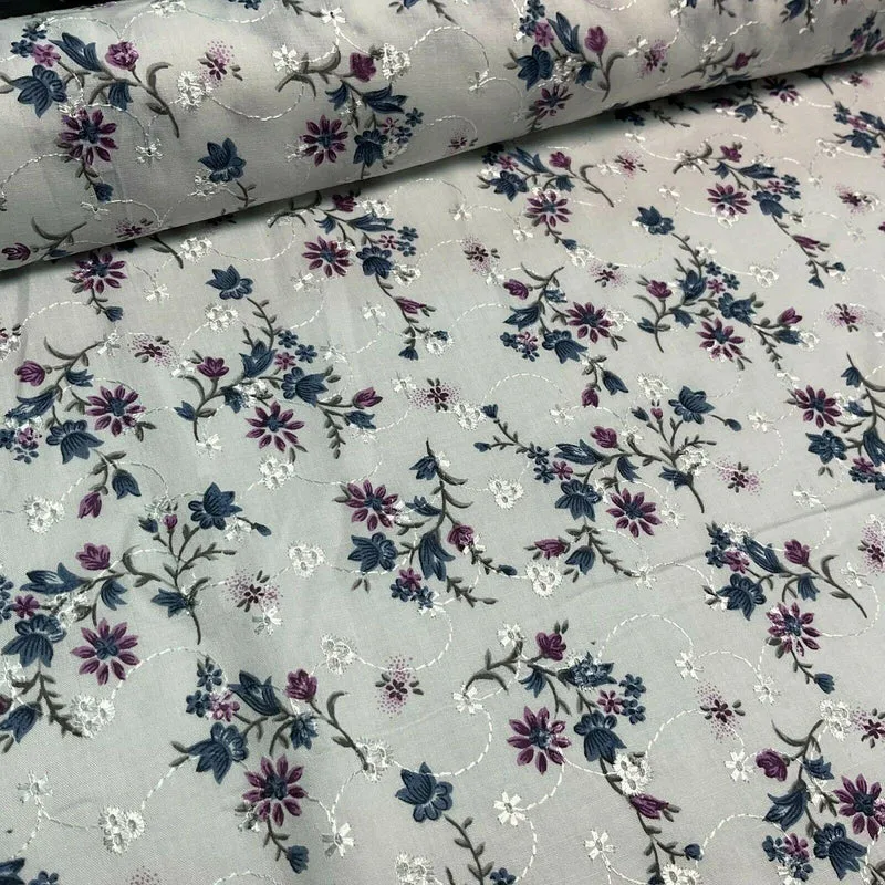 Broderie Anglaise floral Summer Floral Printed Dress fabric 100m wide M1569