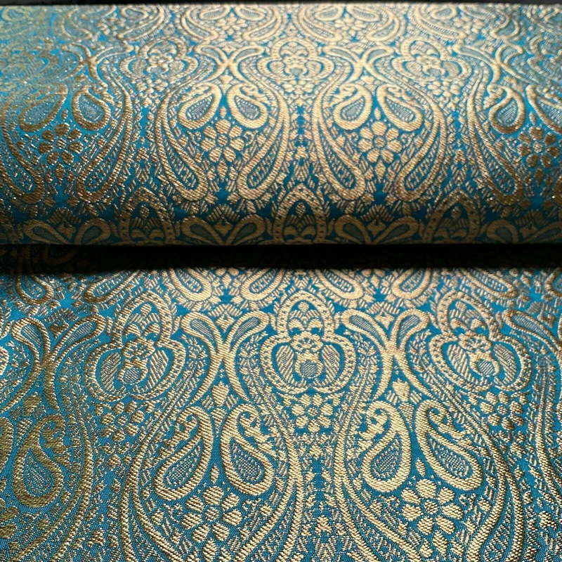 Double Paisley Brocade Wedding Banarsi Fabric 147 cm M1566