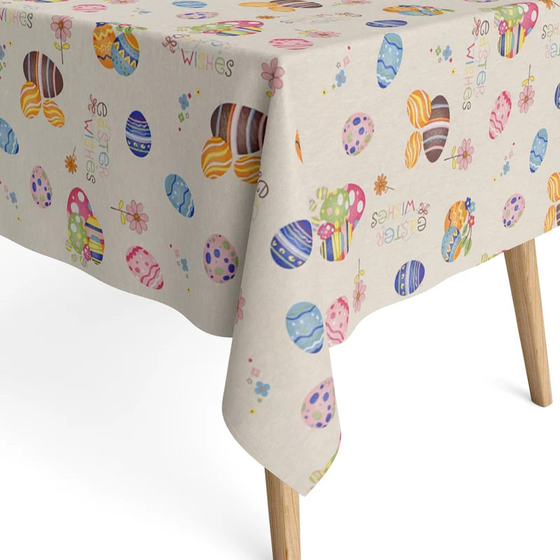 Jacquard Tischdecke aus beschichteter Baumwolle mit Fleckenschutz EASTER Ostern Osterei eckig rund oval