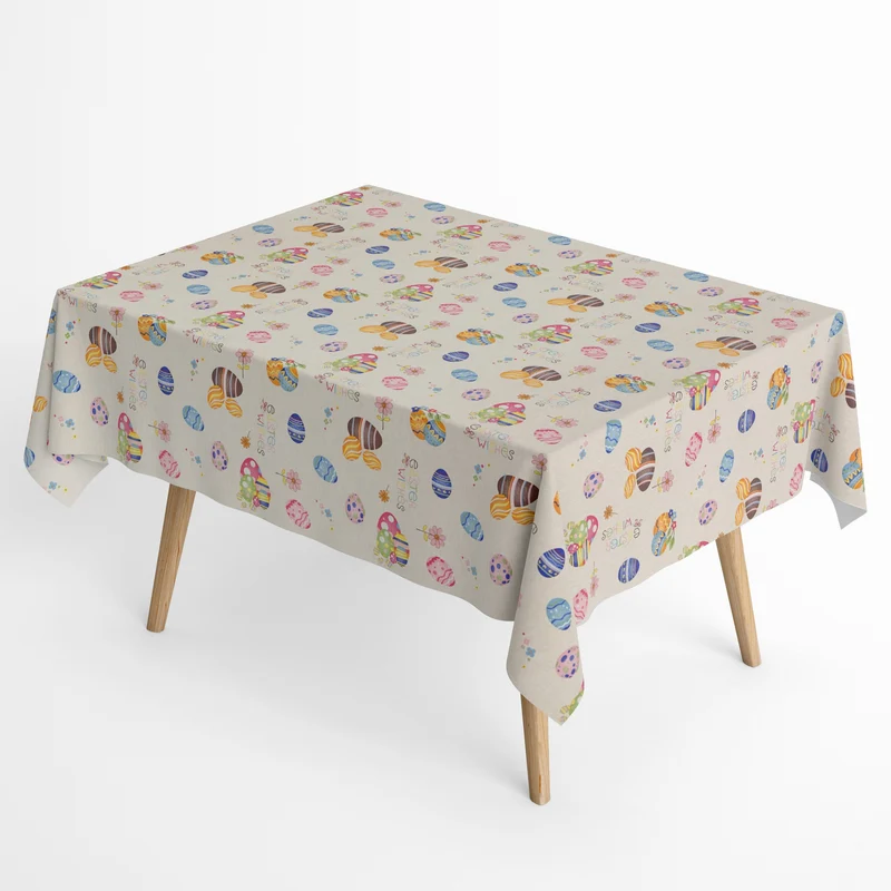 Jacquard Tischdecke aus beschichteter Baumwolle mit Fleckenschutz EASTER Ostern Osterei eckig rund oval