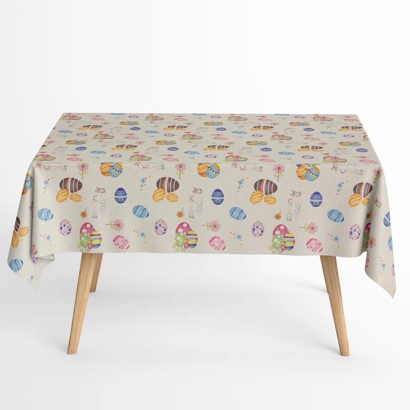 Jacquard Tischdecke aus beschichteter Baumwolle mit Fleckenschutz EASTER Ostern Osterei eckig rund oval