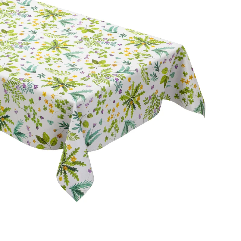 Wachstuch Tischdecke 160 cm Breite Übergröße geprägt B5077-01 Blumenwiese floral eckig rund oval
