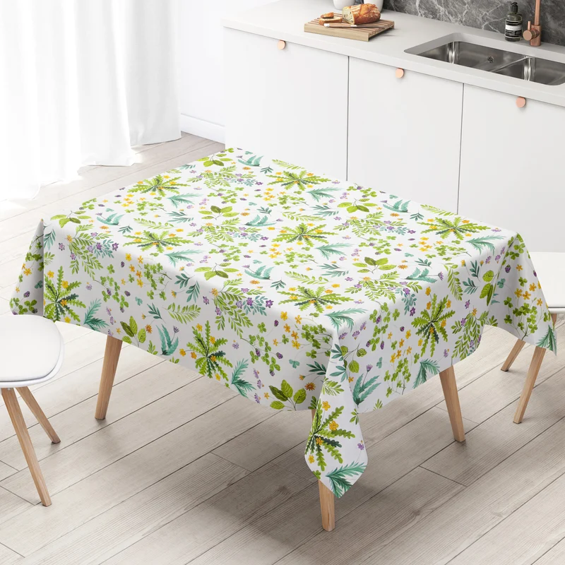 Wachstuch Tischdecke 160 cm Breite Übergröße geprägt B5077-01 Blumenwiese floral eckig rund oval