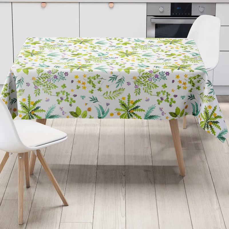 Wachstuch Tischdecke 160 cm Breite Übergröße geprägt B5077-01 Blumenwiese floral eckig rund oval
