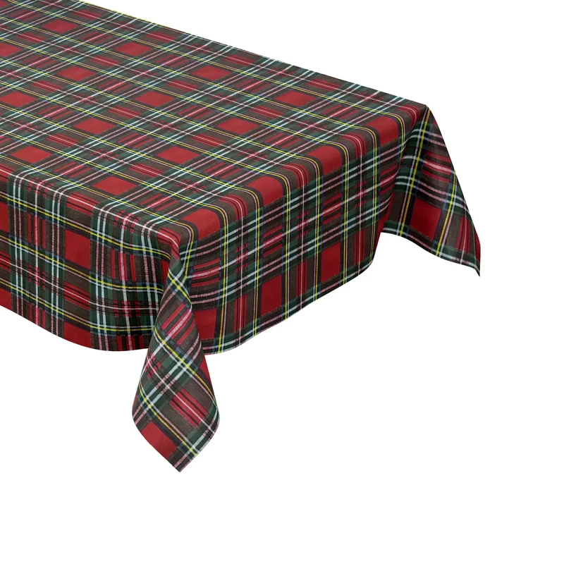 Wachstuch Tischdecke B5073-01 rot grün kariert Karo Landhaus Schottland eckig rund oval