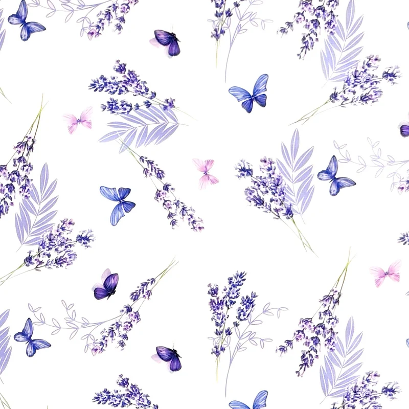 Wachstuch Tischdecke B5078-01 weiß Lavendel lila Schmetterlinge eckig rund oval