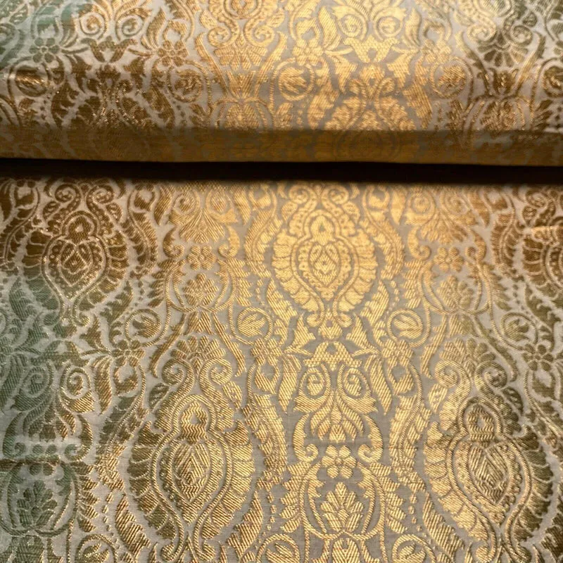 Ornamental Damask Brocade Wedding Banarsi Fabric 147 cm wide M1567