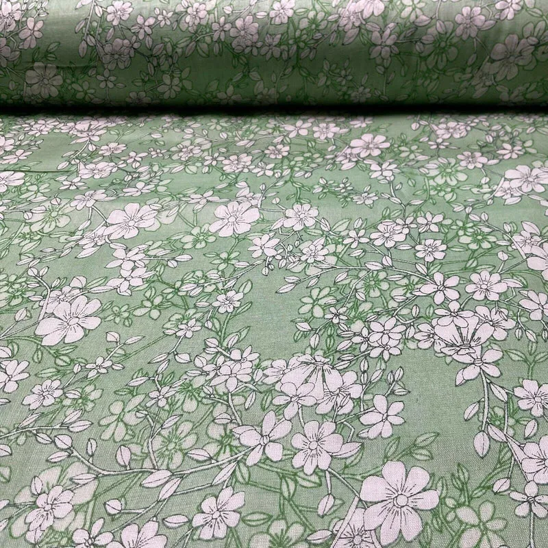 Cotton Voile Pastel Summer Floral Printed Dress fabric 111cm M1594