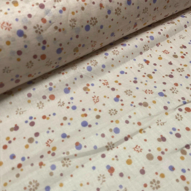 Cotton Lawn Summer small Floral dot Printed Dress fabric 111cm wide M1595