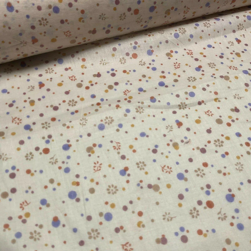 Cotton Lawn Summer small Floral dot Printed Dress fabric 111cm wide M1595
