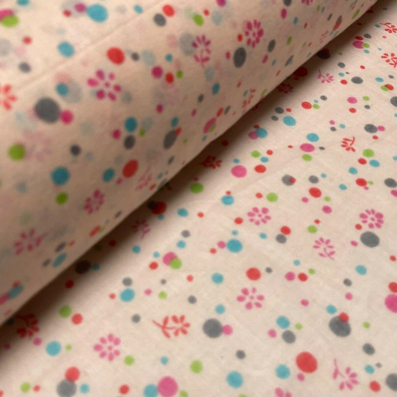 Cotton Lawn Summer small Floral dot Printed Dress fabric 111cm wide M1595
