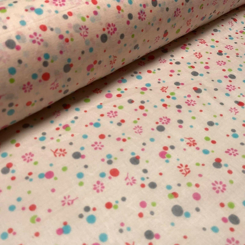 Cotton Lawn Summer small Floral dot Printed Dress fabric 111cm wide M1595