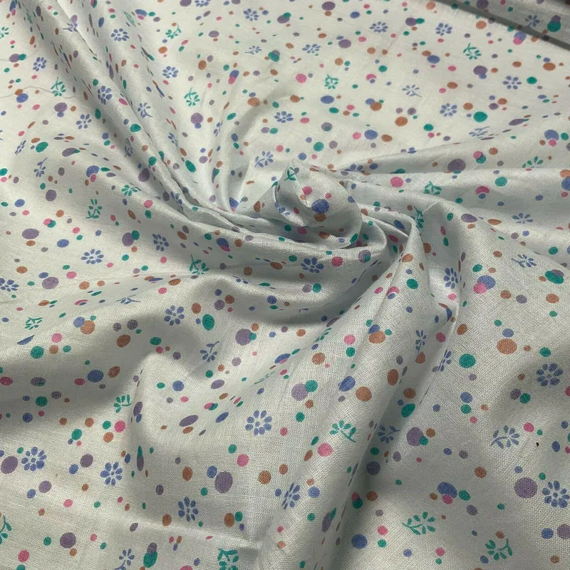 Cotton Lawn Summer small Floral dot Printed Dress fabric 111cm wide M1595