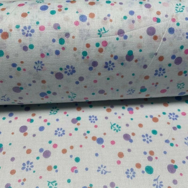 Cotton Lawn Summer small Floral dot Printed Dress fabric 111cm wide M1595