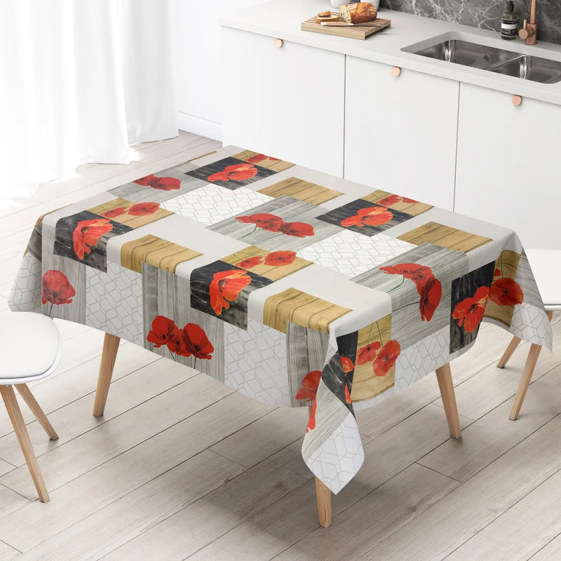Wachstuch Tischdecke C146271 Mohnblumen Blüten eckig rund oval