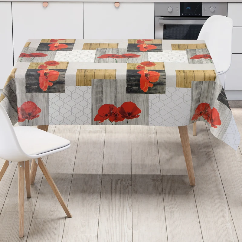 Wachstuch Tischdecke C146271 Mohnblumen Blüten eckig rund oval