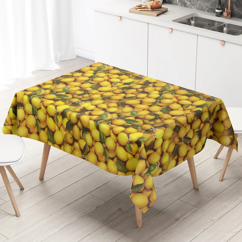 Wachstuch Tischdecke Z650 Zitronen mediterran eckig rund oval