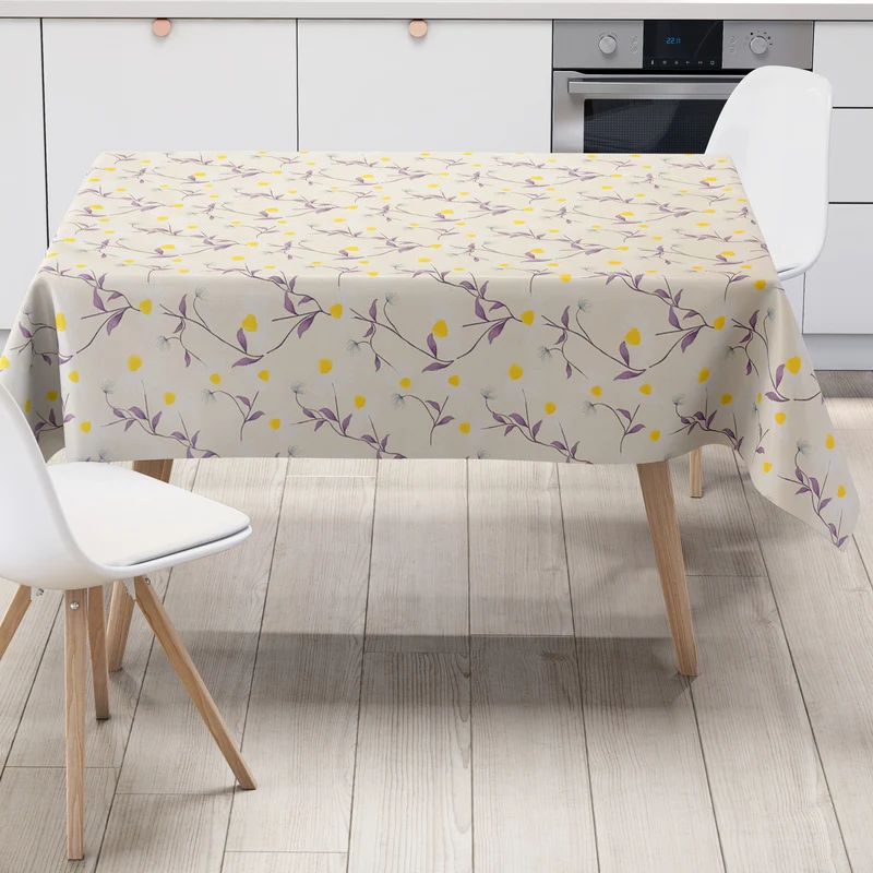 Wachstuch Tischdecke 01667-04 beige Margeriten Blumen Frühjahr eckig rund oval