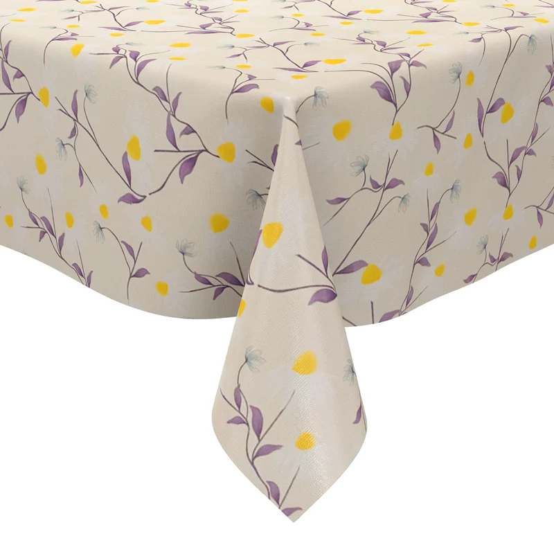 Wachstuch Tischdecke 01667-04 beige Margeriten Blumen Frühjahr eckig rund oval