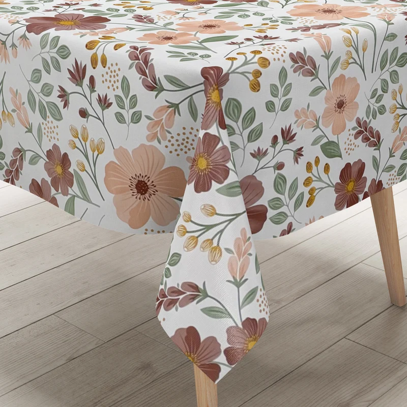 Wachstuch Tischdecke B5079-01 Wildblumen Vintage Blüten eckig rund oval