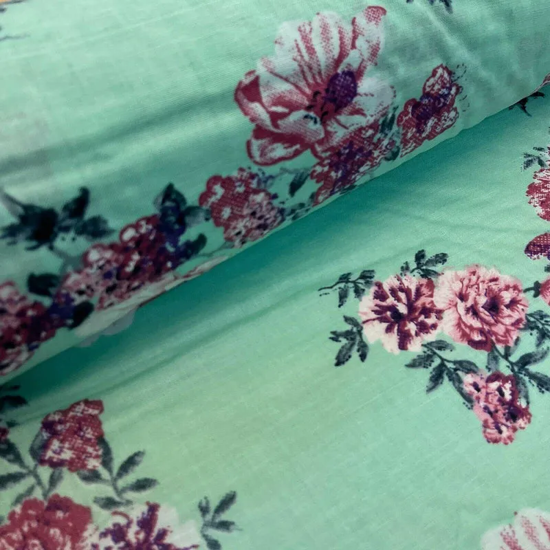 Cotton Lawn Voile Summer Floral Printed Dress fabric 111cm wide M1592