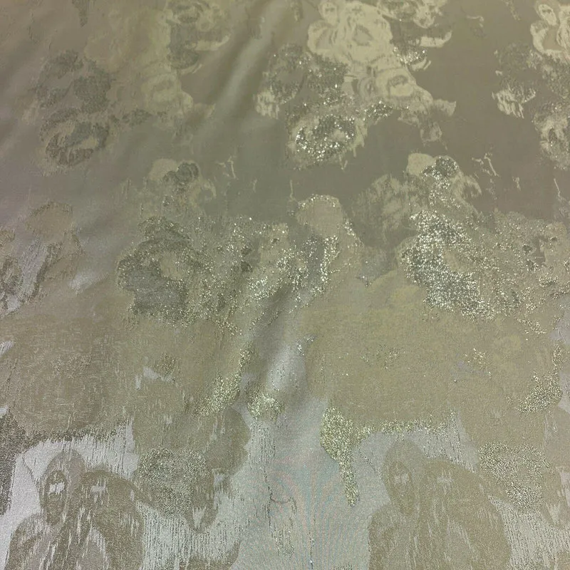 Floral Bridal Metallic Brocade wedding fabric M1583 Mtex