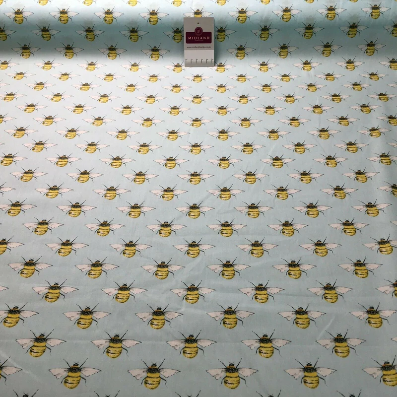 100% Cotton Poplin printed bees craft mask Fabric 110 cm MD1398 Mtex