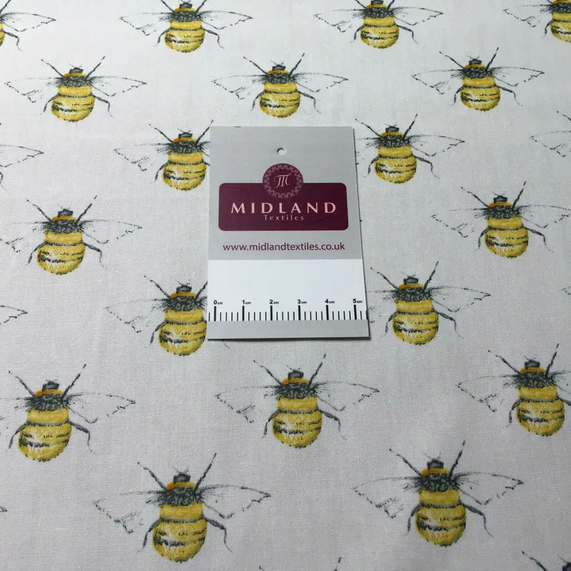 100% Cotton Poplin printed bees craft mask Fabric 110 cm MD1398 Mtex