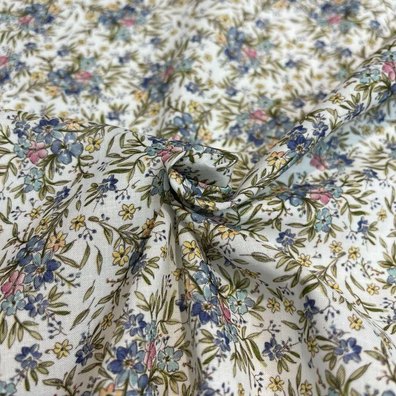 Korean Printed 100% Cotton Lawn Floral Abstract Dress Fabric M1576 Mtex