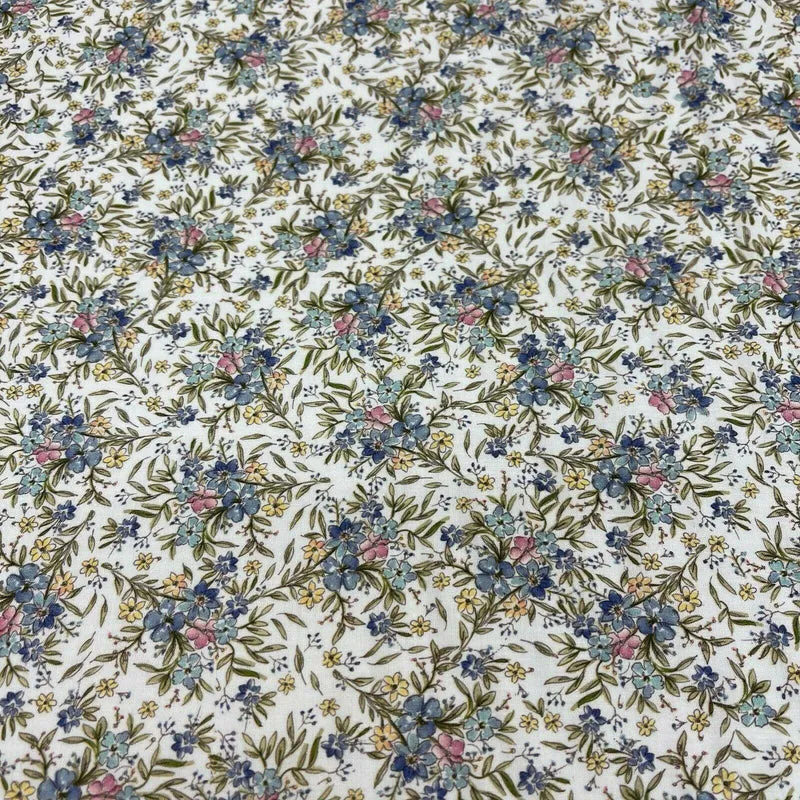 Korean Printed 100% Cotton Lawn Floral Abstract Dress Fabric M1576 Mtex