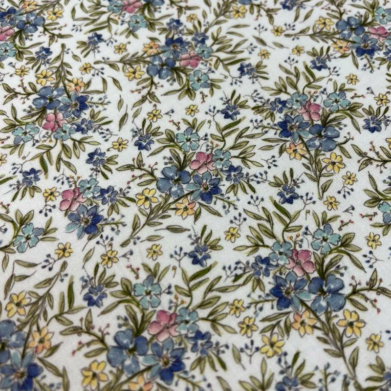 Korean Printed 100% Cotton Lawn Floral Abstract Dress Fabric M1576 Mtex