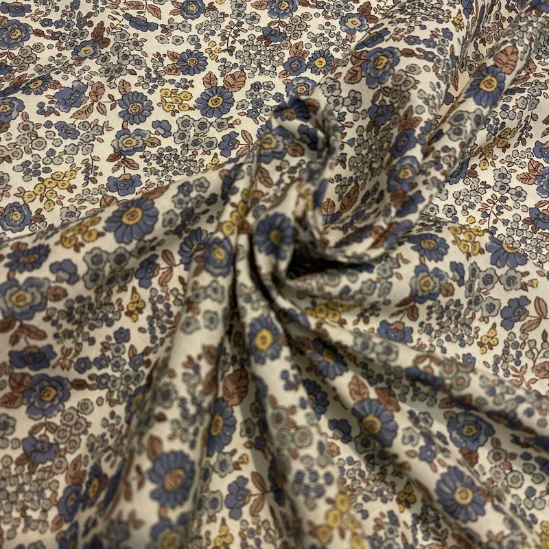 Korean Printed 100% Cotton Lawn Floral Abstract Dress Fabric M1576 Mtex